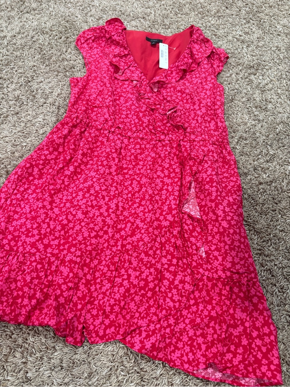 J. Crew Red Pink Dress 6